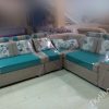 Mẫu sofa nỉ màu xanh dương phong cách hiện đại