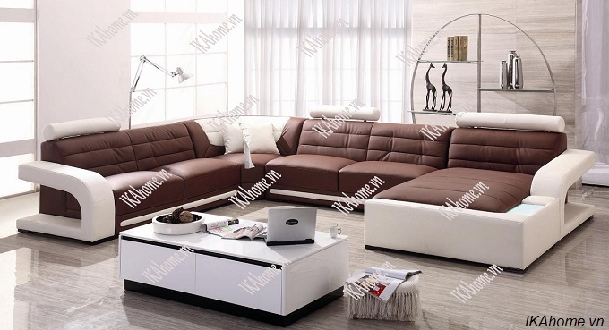 Chọn sofa nguyên bộ cho phòng khách rộng