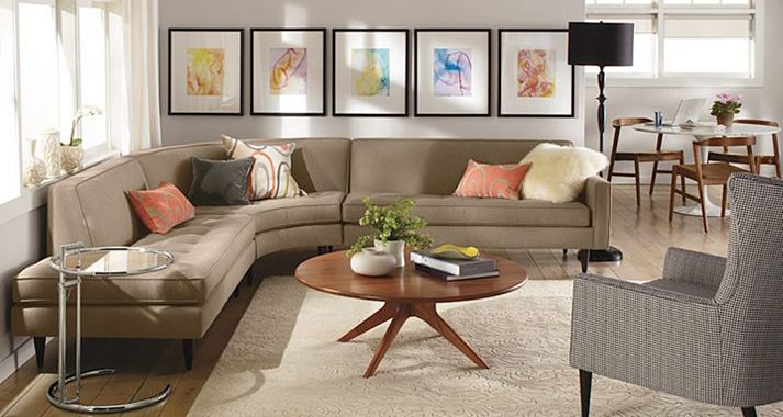 Hình ảnh cho mẫu sofa phòng khách nhỏ với thiết kế kích thước lớn ôm trọn góc phòng