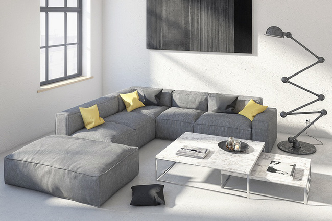 Hình ảnh cho bộ sofa nhà chung cư với phong cách thiết kế hiện đại cùng kích thước nhỏ