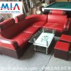 Hình ảnh cho bộ sofa da giá rẻ màu đỏ hợp cho căn phòng trung bình nhỏ