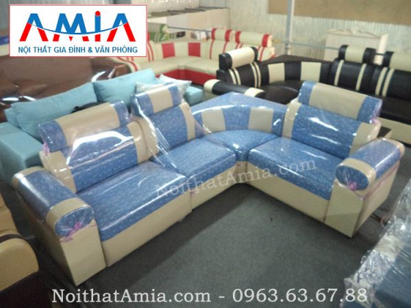 Hình ảnh cho mẫu sofa góc da pha nỉ đẹp hiện đại cho không gian phòng khách đẹp