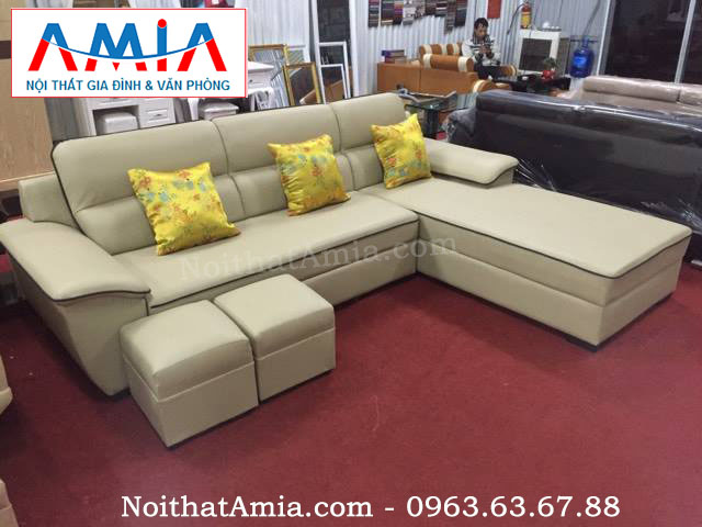 Hình ảnh cho mẫu sofa da phòng khách đẹp hiện đại AmiA SFD067