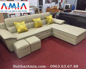 Hình ảnh cho mẫu sofa da phòng khách đẹp với thiết kế hiện đại