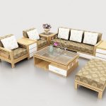Hình ảnh cho mẫu sofa gỗ được tích hợp thêm nệm êm ái