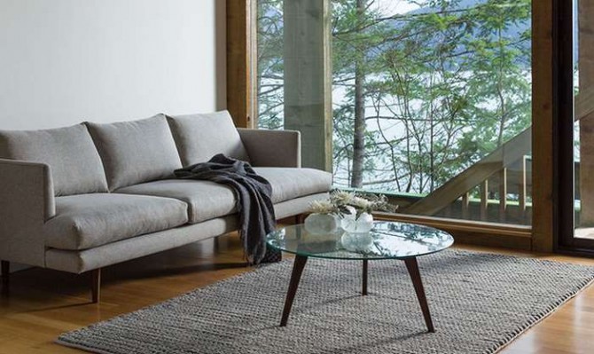Hình ảnh cho mẫu bàn trà kính tròn Hà Nội đẹp hiện đại khi kết hợp cùng bộ ghế sofa văng