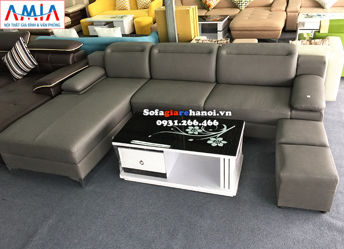 Hình ảnh Ghế sofa da chữ L giá rẻ Hà Nội cho phòng khách đẹp hiện đại