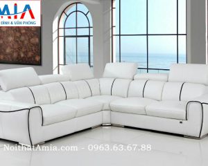 Hình ảnh cho mẫu ghế sofa da góc 4 chỗ đẹp hiện đại và sang trọng cho phòng khách đẹp