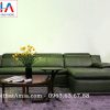 Hình ảnh cho mẫu ghế sofa da góc chữ L rút khuy AmiA SFD103 được bài trí trong không gian căn phòng khách sang trọng