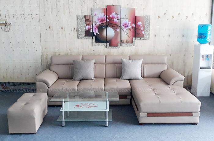 Hình ảnh Mẫu ghế sofa đẹp da chữ L cho căn phòng khách đẹp