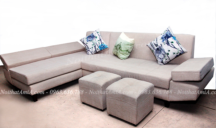 Hình ảnh Mẫu ghế sofa đẹp nỉ góc chữ L hiện đại và sang trọng