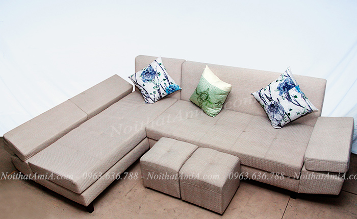 Hình ảnh Ghế sofa nỉ chữ L đẹp chụp tại Tổng kho Nội thất AmiA