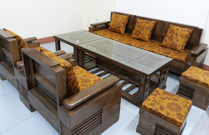 Hình ảnh Bộ bàn ghế sofa gỗ đẹp cho không gian căn phòng khách sang trọng