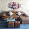Hình ảnh Mẫu sofa đẹp da góc chữ L cho phòng khách gia đình Việt