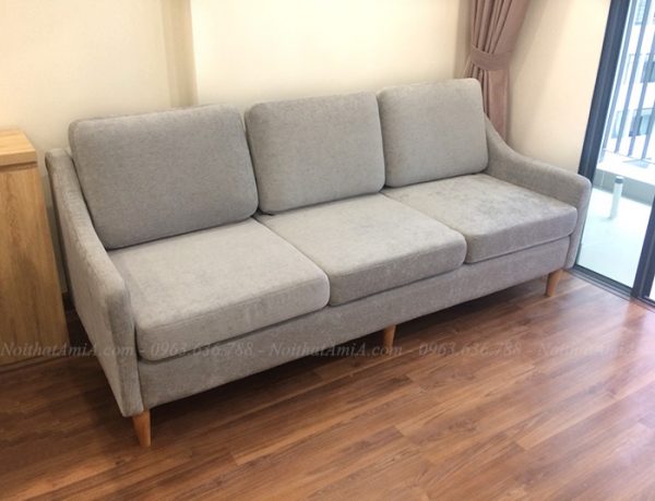 Hình ảnh Ghế sofa nhỏ gọn dạng văng 3 chỗ với chất liệu nỉ