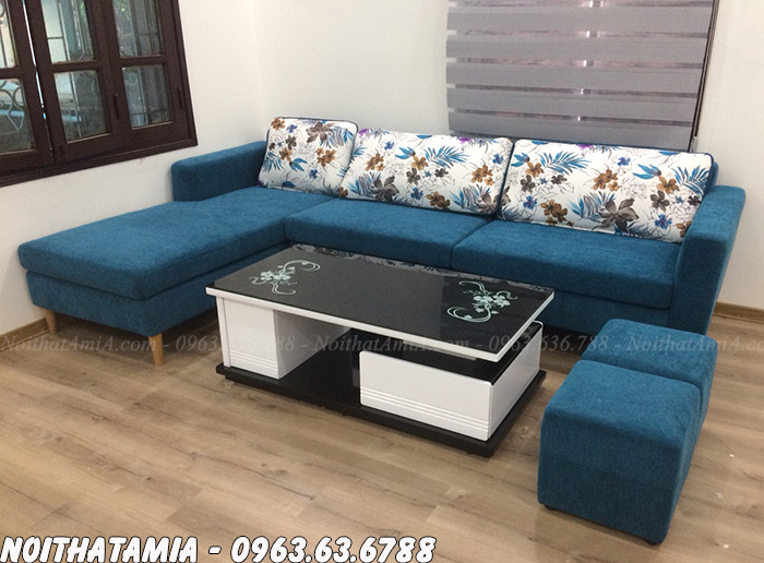 Hình ảnh các mẫu sofa nỉ đẹp với hình ảnh thực tế tại phòng khách nhà khách hàng