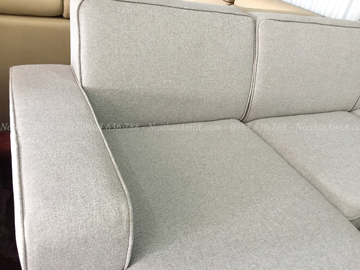 Hình ảnh chi tiết sofa nỉ đẹp chụp tại AmiA