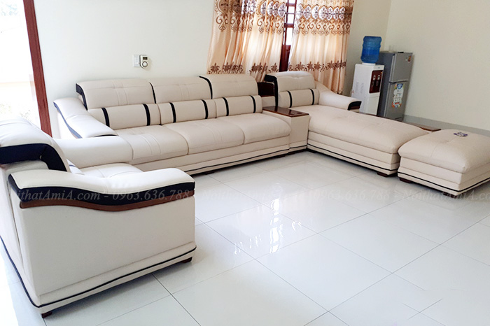 Hình ảnh Mẫu sofa da đẹp cho phòng khách gia đình thật hiện đai và sang trọng