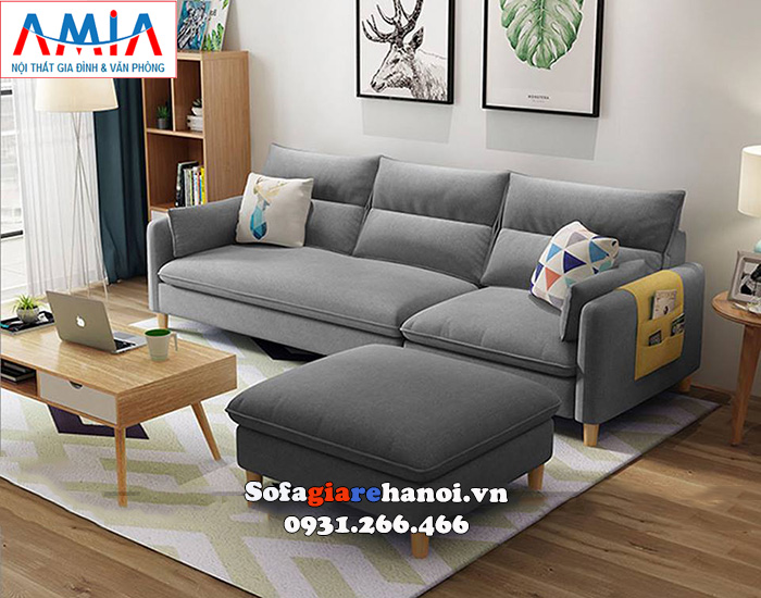 Hình ảnh Ghế sofa màu ghi lông chuột đẹp hiện đại