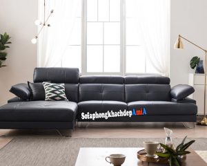 Hình ảnh Bộ ghế sofa da đẹp cho phòng khách hiện đại thiết kế hình chữ L