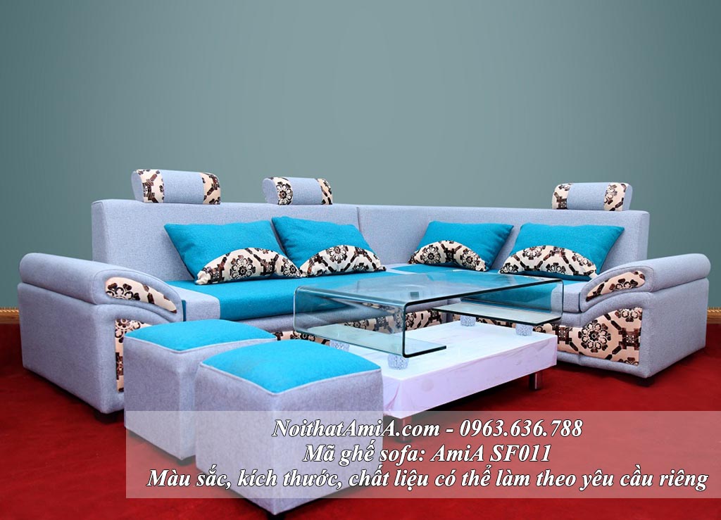 Hình ảnh mẫu sản phẩm ghế sofa nỉ chữ L đẹp AmiA SFN011 đẹp hiện đại