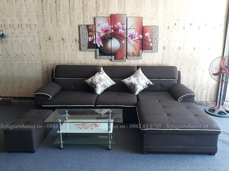 Hình ảnh ghế sofa đẹp da chữ L hiện đại và sang trọng