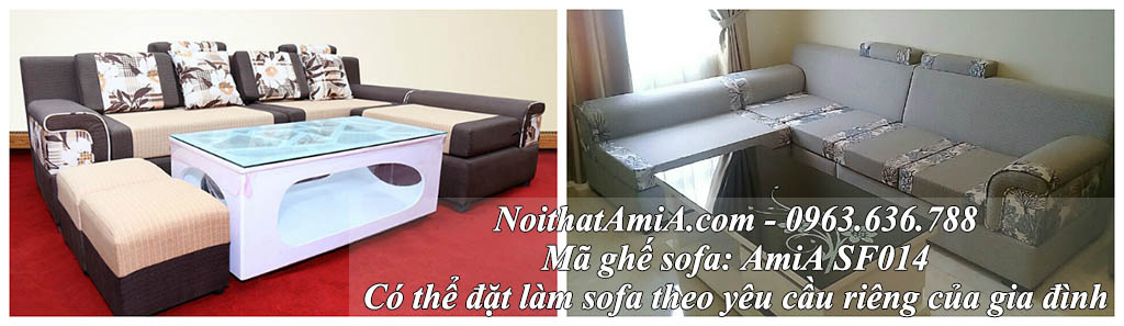 Hình ảnh mẫu sofa đẹp nỉ chữ L AmiA SFN014