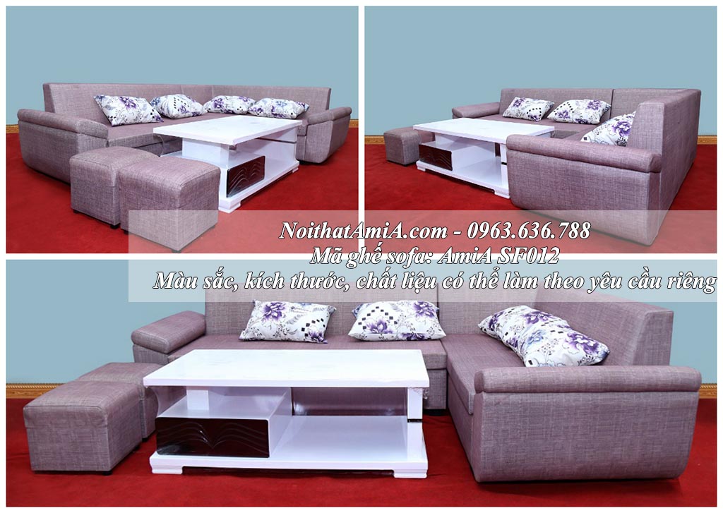 Hình ảnh mẫu sofa nỉ góc chữ L AMiA SFN012