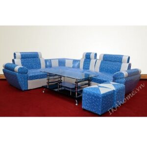 Bộ sofa góc họa tiết hoa lá vector;