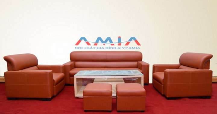 Hình ảnh cho mẫu sofa giá rẻ dưới 5 triệu đồng một bộ với gam màu da bò hiện đại