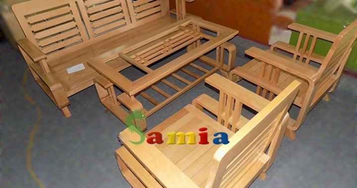 Hình ảnh bộ bàn ghế gỗ phòng khách cho không gian phòng khách gia đình