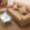 Hình ảnh Sofa văng da đẹp hiện đại kết hợp cùng bàn trà trong phòng khách đẹp AmiA SFD087