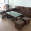 Hình ảnh Mẫu sofa gỗ góc chữ L cho căn phòng khách đẹp nhà chung cư