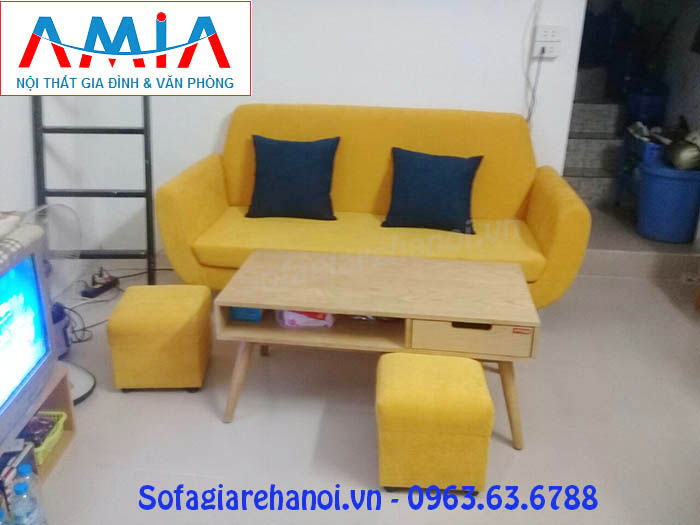 Mẫu Ghế Sofa Nhỏ Mini Dạng Nỉ Văng Đẹp Hiện Đại Amia Sfn112