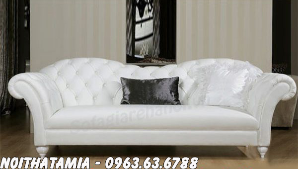 Hình ảnh Mẫu ghế sofa spa đẹp thiết kế rút khuy và kiểu dáng hơi bành rộng