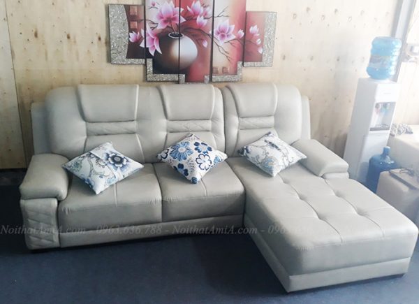 Hình ảnh Bộ ghế sofa da đẹp hiện đại tại Hà Nội với thiết kế kiểu dáng chữ L