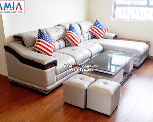Hình ảnh Ghế sofa da đẹp phòng khách hiện đại và sang trọng