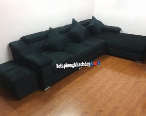 Hình ảnh Các mẫu sofa nỉ phòng khách đẹp thiết kế hình chữ L hiện đại và tiện lợi