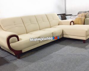 Hình ảnh Sofa da nhập khẩu Hàn Quốc cho phòng khách đẹp thiết kế hình chữ L