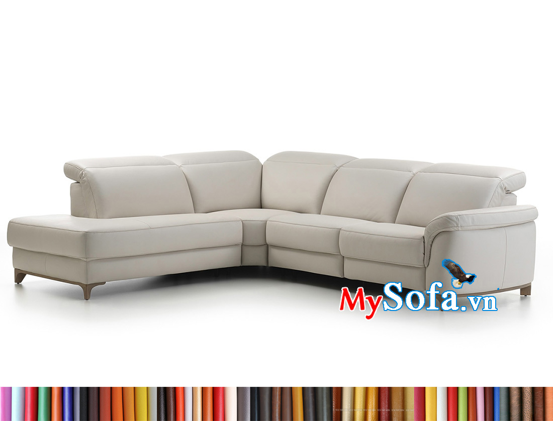 Bộ ghế sofa da màu trắm kem