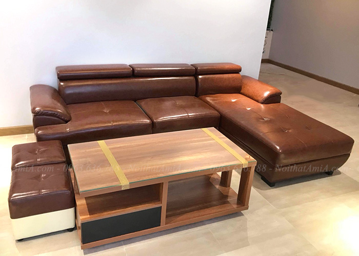 Hình ảnh Bàn ghế sofa da đẹp phòng khách hiện đại gia đình