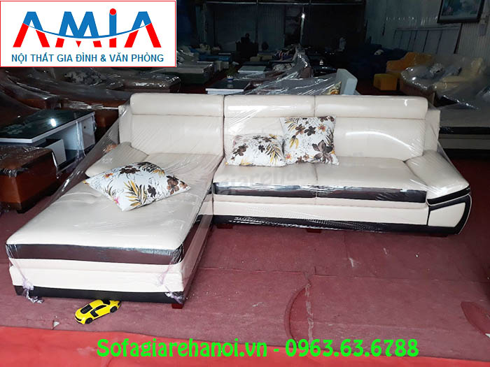 Hình ảnh sofa da góc chữ L hiện đại và sang trọng, đẳng cấp và thời thượng cho không gian căn phòng đẹp