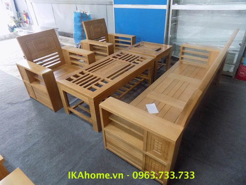 Hình ảnh cho bộ bàn ghế sofa gỗ phòng khách hiện đại sang trọng