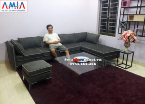 Hình ảnh Bộ bàn ghế sofa nỉ giá rẻ cho phòng khách lớn nhà phố, nhà chung cư