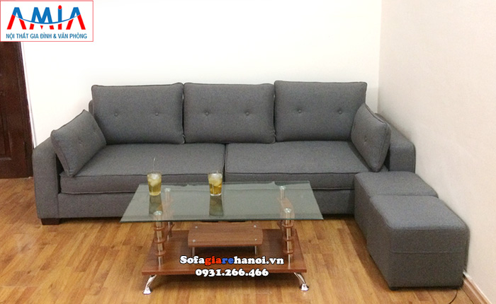 Hình ảnh Bàn kính sofa giá rẻ kết hợp cùng ghế sofa văng 3 chỗ đẹp hiện đại