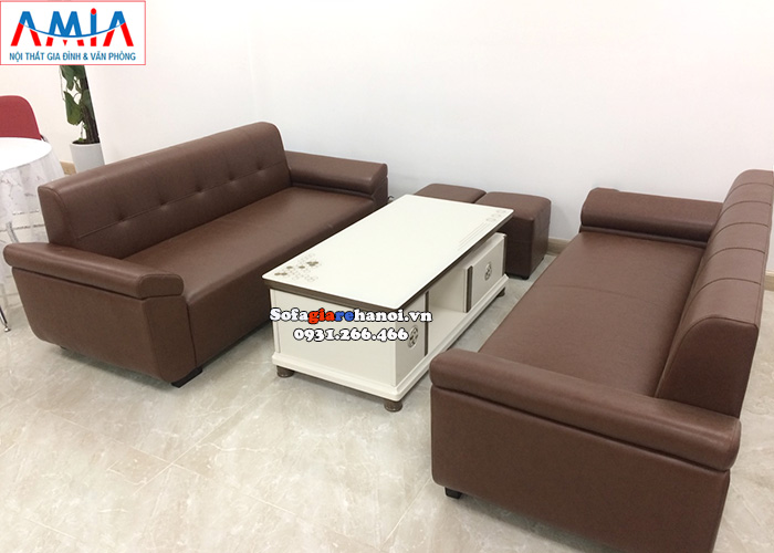 Hình ảnh Bàn trà gỗ mặt kính cao cấp kết hợp bộ ghế sofa phòng làm việc