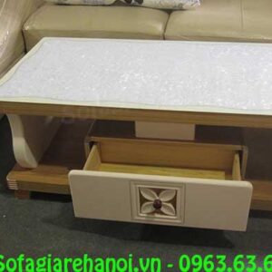 Hình ảnh bộ bàn trà sofa đẹp với mặt đá cường lực trang trí, lấp lánh