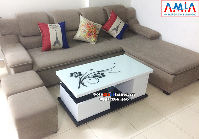 Hình ảnh Bàn trà sofa gỗ kính đẹp hiện đại mặt kính hoa văn đẹp mắt