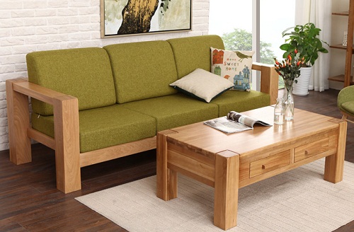 Hình ảnh cho mẫu bàn ghế sofa gỗ phòng khách nhỏ với thiết kế hiện đại, trẻ trung