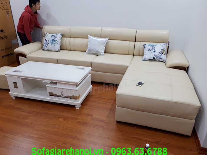 Hình ảnh bộ bàn ghế sofa da góc chữ L đẹp